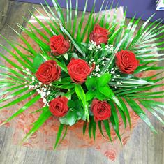 Six Long Stemmed Naomi Red Roses